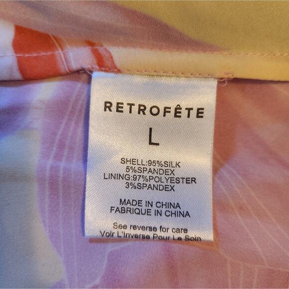 Retrofete Valo Mini Dress in Botanical Floral Halter Size Large Silk NWT - Picture 11 of 12